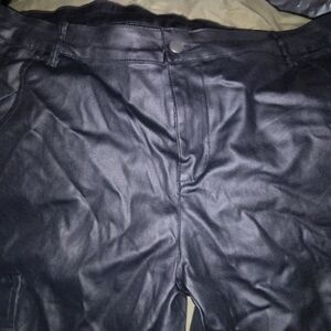 Black Faux Leather Pants
